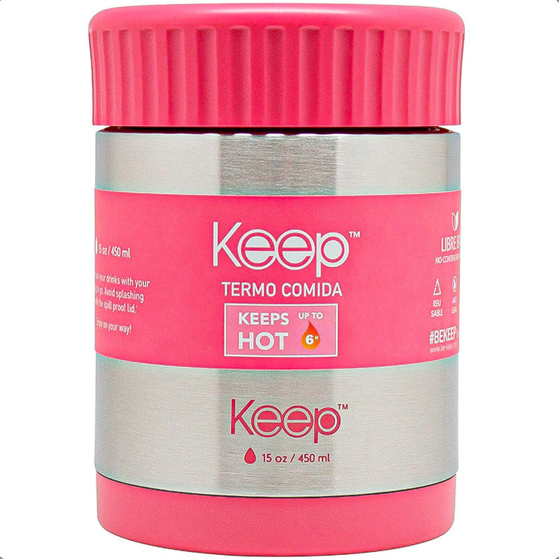 Termo Comida 450ml Termo Acero Inoxidable Keep Lonchera Keep Fucsia