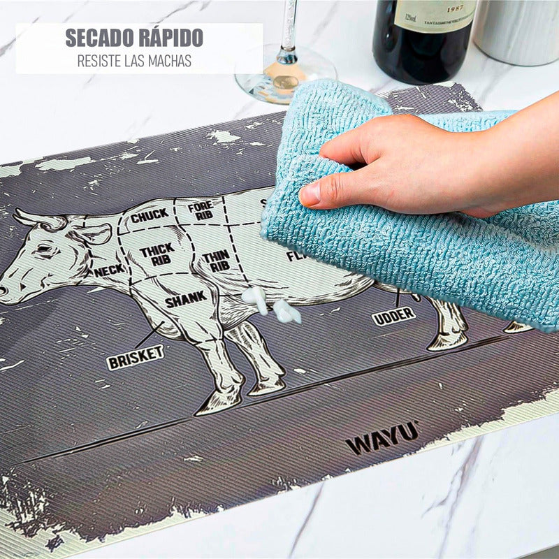 Individual Para Mesa Wayu Pack 6 Individuales Rectangulares Gris
