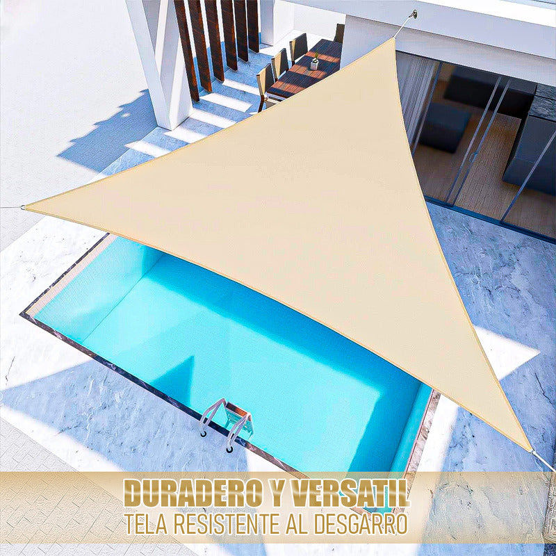 Toldo Triangular 3x3x3 Toldo Vela Impermeable Toldo Terraza Beige