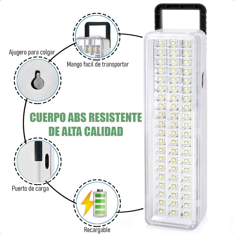 Luces De Emergencia Led Luces De Emergencia Recargable 60led
