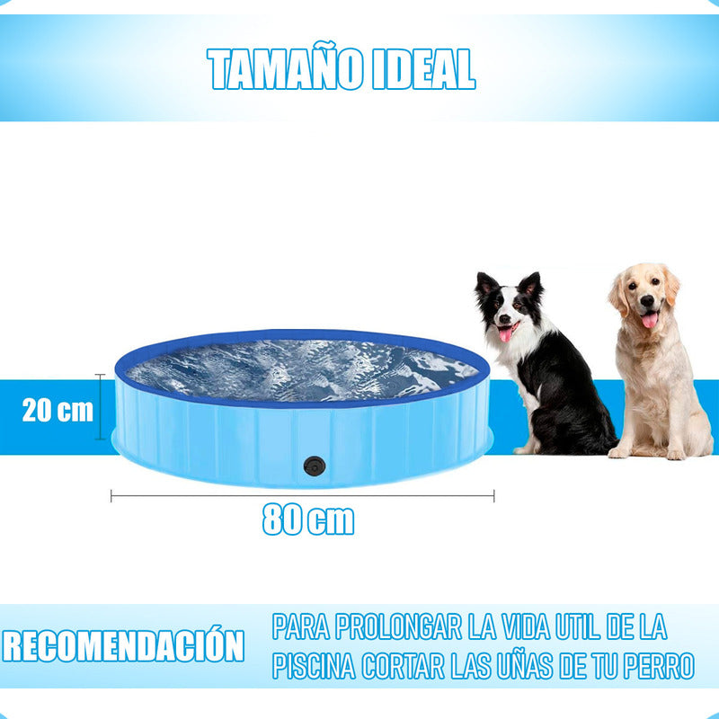 Piscina Para Perros Piscina Plegable Mascotas Perro 80x20cm
