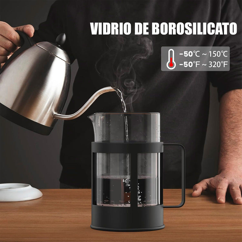 Cafeteras Francesas Cafetera Prensa Acero Inoxidable 1000 Ml Negro