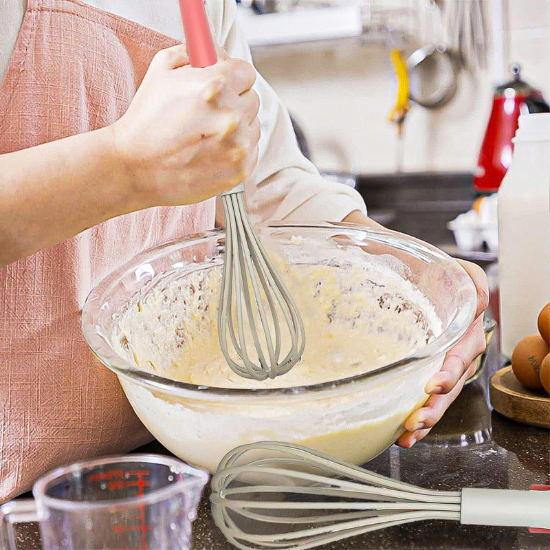 Batidor Globo Keep Batidor De Cocina Batidor De Mano Keep Gris Y Rojo