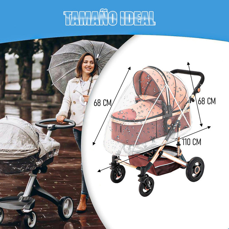 Protector De Lluvia Para Coche De Bebe Pack2 Protector Coche Blanco