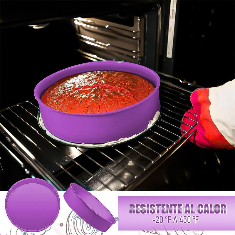 Molde Para Torta Pack2 Moldes De Silicona Reposteria Redondo Turquesa