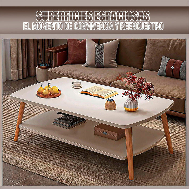 Mesa Centro Grande Mesas Centro Mesa Auxiliar Mesa 2 Niveles Blanco