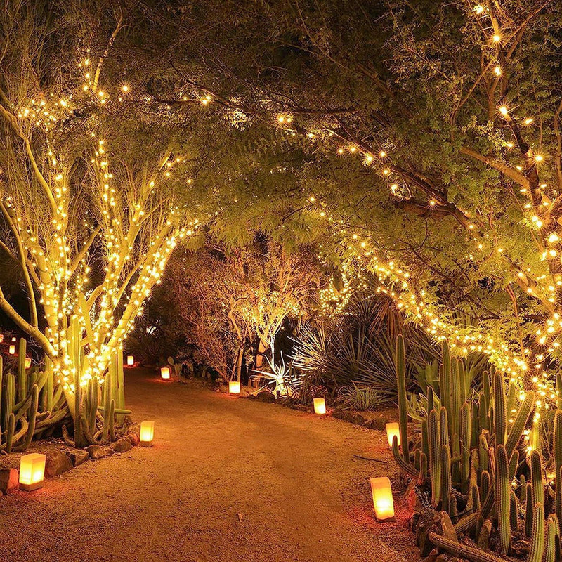 Guirnaldas Luces Solar Hada Luces Led Navidad 10mts 100 Led Calida