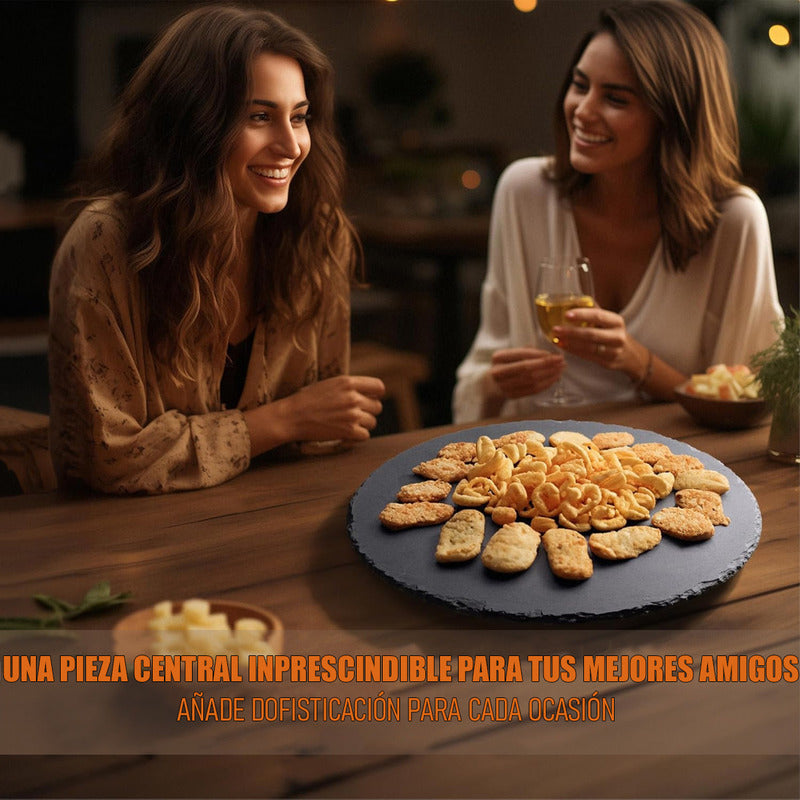 Plato Redondo De Piedra Pizarra Plato Wayu Platos De Piedra