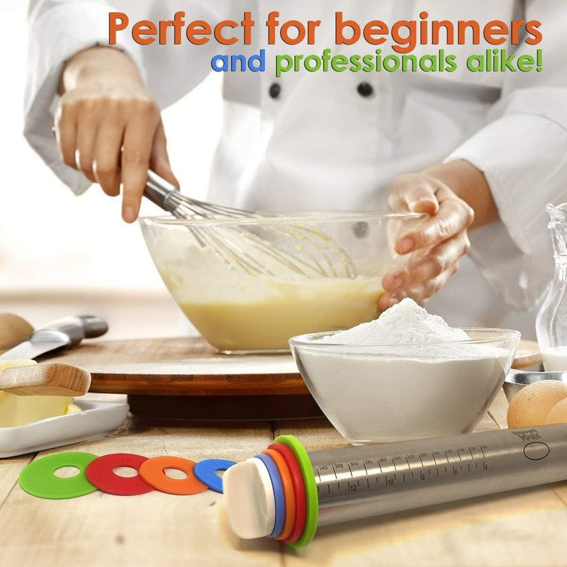Uslero Ajustable Cocina Rodillo Fondant De Acero Inoxidable