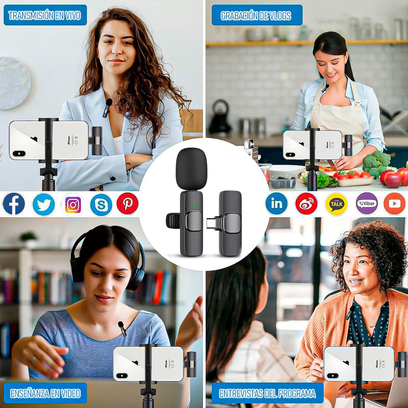Microfono Inalambrico Microfono Celular Microfonos Lavalier Android Tipo C