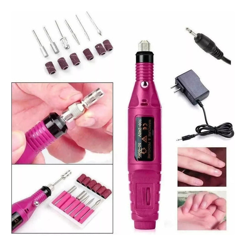 Drill Manicure Fresas Para Uñas Torno Uñas Pedicure Variable Rosa