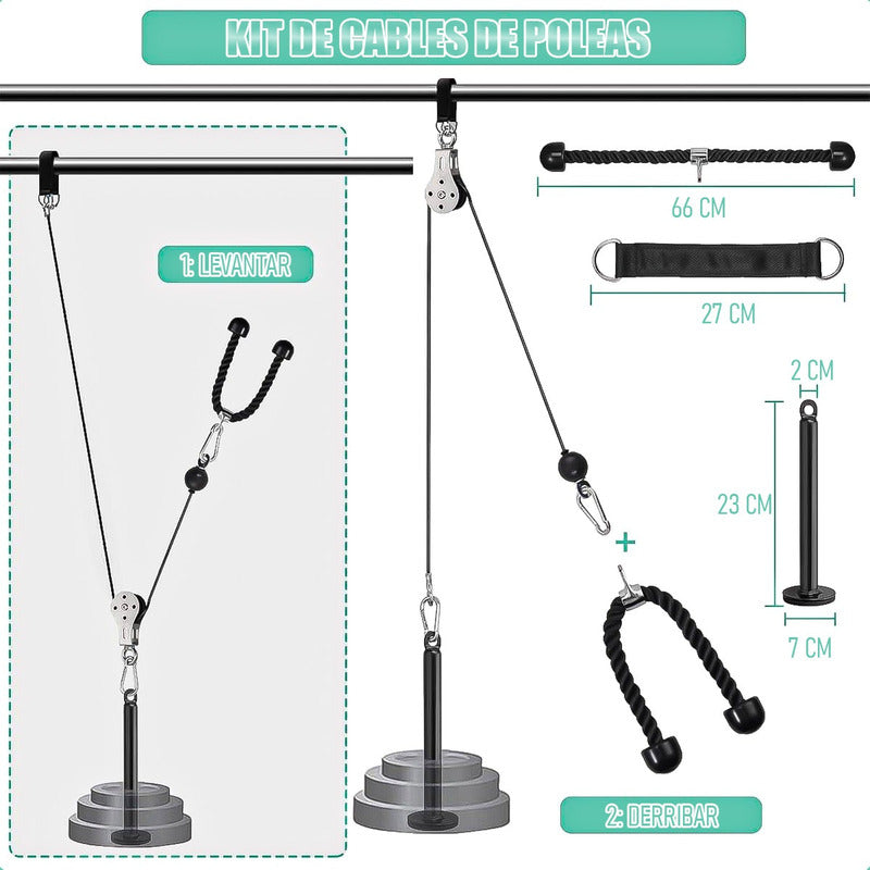 Juego De Polea Poleas Gimnasio Para Casa Polea Cuerda Gym