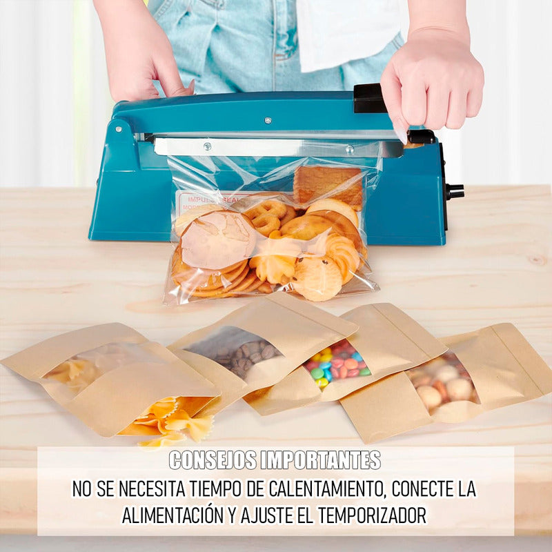 Máquina De Sellado Selladora De Bolsas Sellador Térmico Bols Azul