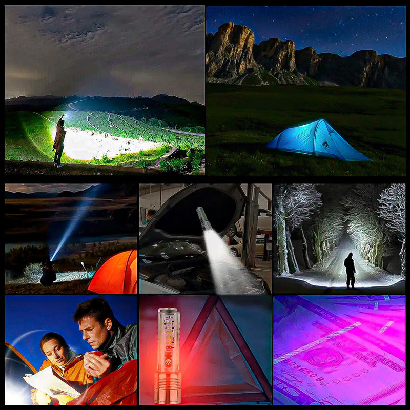 Linterna Recargable Linterna Bolsillo Linterna Led Linternas Blanco Frio Gris