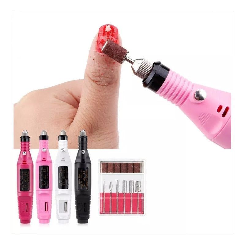 Drill Manicure Fresas Para Uñas Torno Uñas Pedicure Variable Rosa