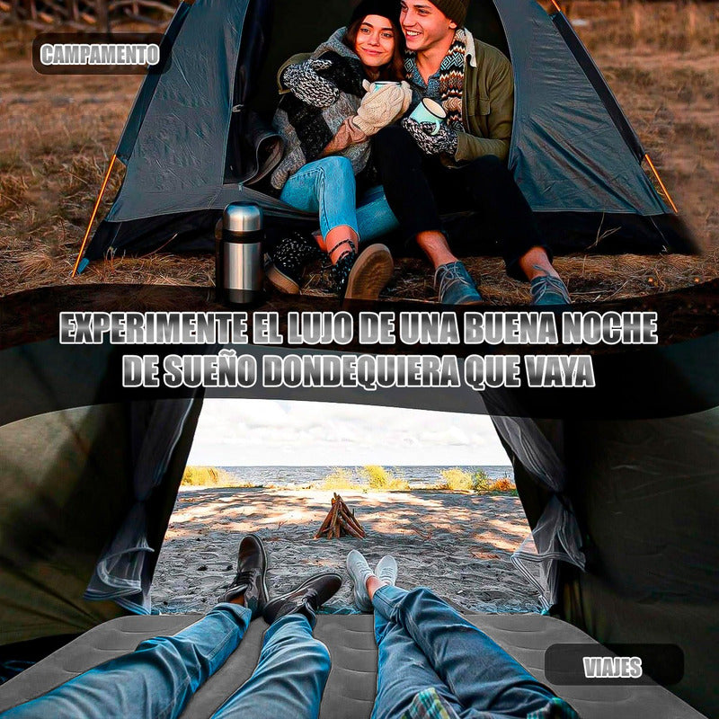 Colchón Inflable Coleman Colchon Con Inflador De Pie Doble Gris