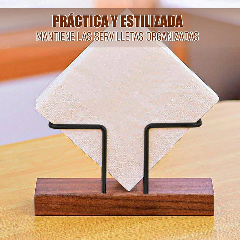 Servilletero De Madera Wayu Servilletero Metálico Wayu Cocina Servilleteros Metalicos Restaurantes Servilleteros Mesa Picnic Hierro Servilletero Madera Decoracion Okshop Negro