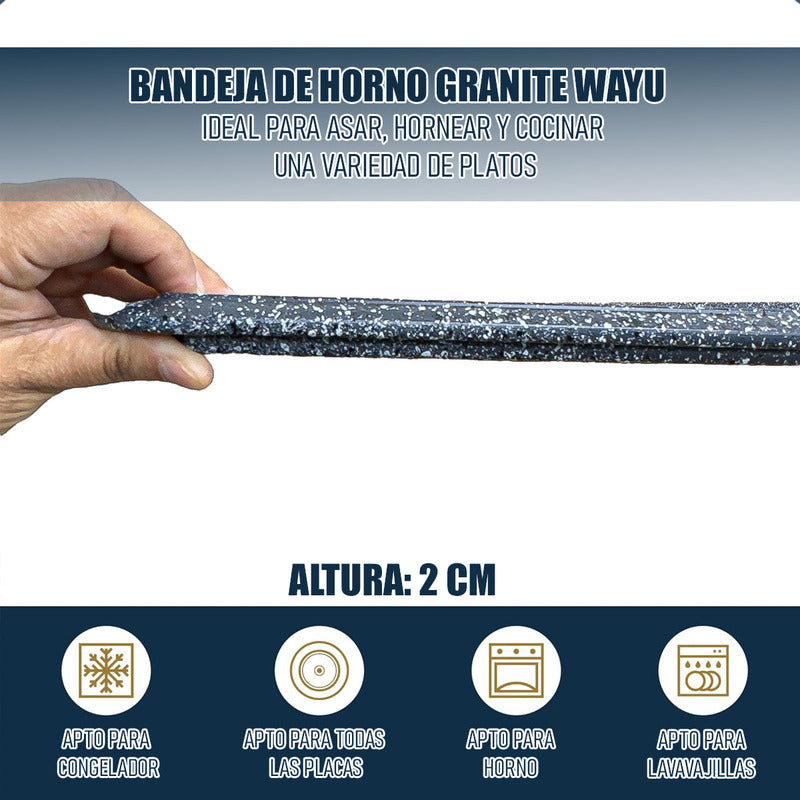 Bandeja Horno Wayu Bandeja Rectangular Para Horno Bandejas Wayu Arcashopping Bandeja Para Hornear De Acero Al Carbono Bandeja De Horno Antiadherente Bandeja Horno Antiadherente Granite Wayu