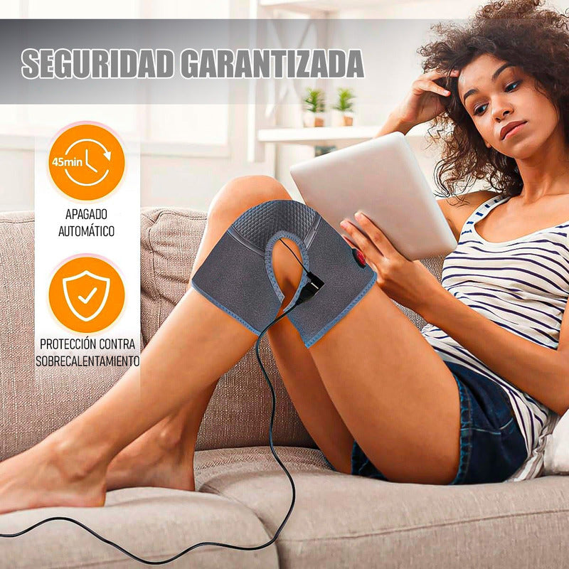 Rodillera Calentadora Masajeador Rodilla Rodillera Termica Gris L