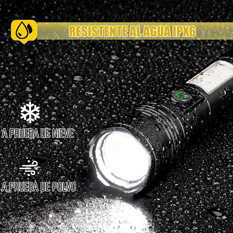 Linterna Recargable Linterna Led Pack 2 Linterna Tactica Led Blanco/rojo Negro