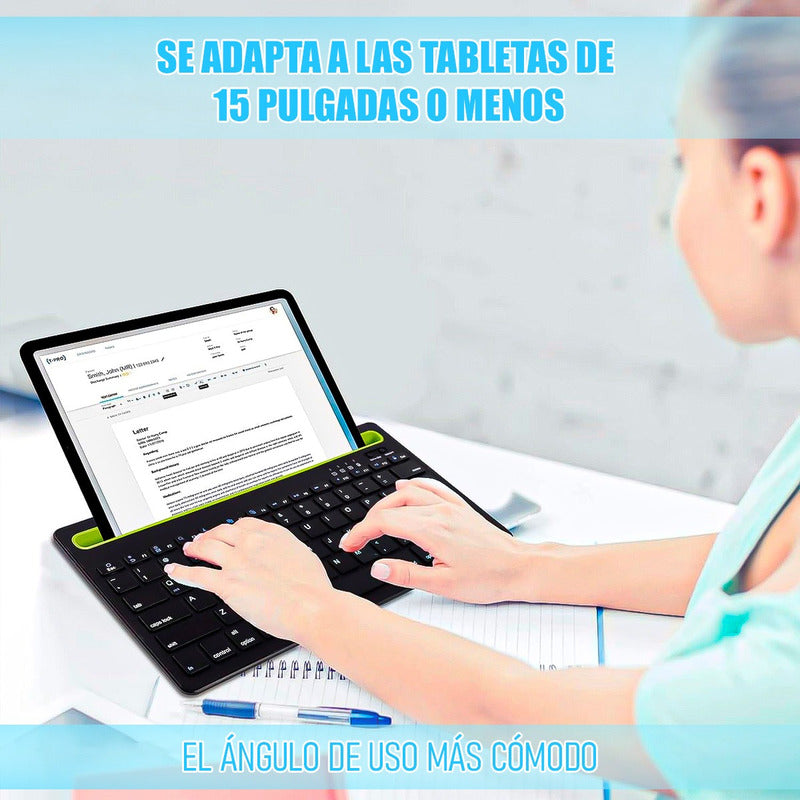 Teclado Inalámbrico Bluetooth Teclado Silencioso Recargable Blanco