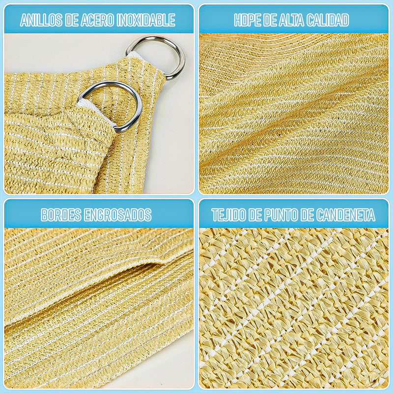Toldo Vela Triangular Toldo Terraza Toldo 3.6x3.6x3.6cm Told Beige