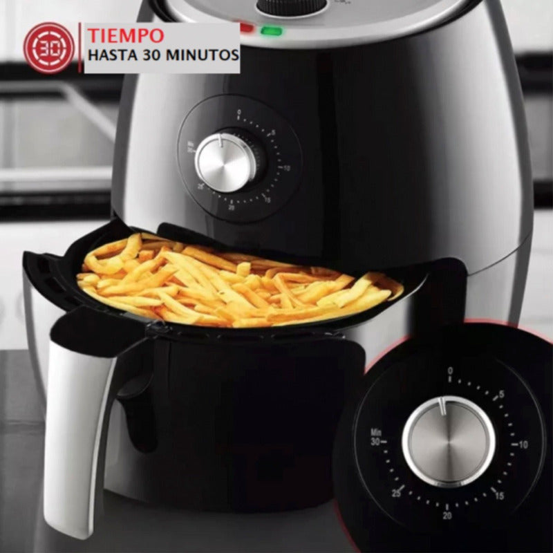 Airfryer Power Air Fryer Freidora Al Aire Sin Aceite 3,8 Lts Negro