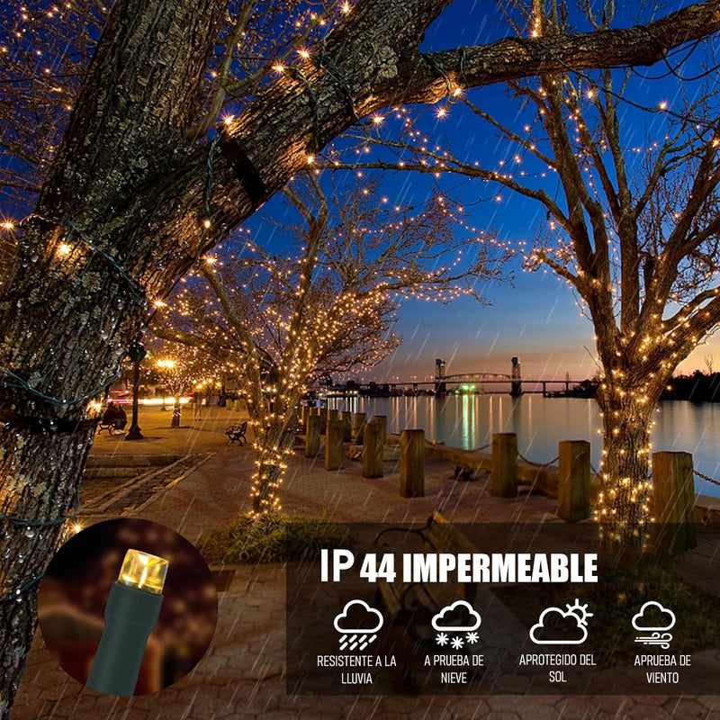 Guirnaldas Luces Solar Hada Luces Led Navidad 10mts 100 Led Calida