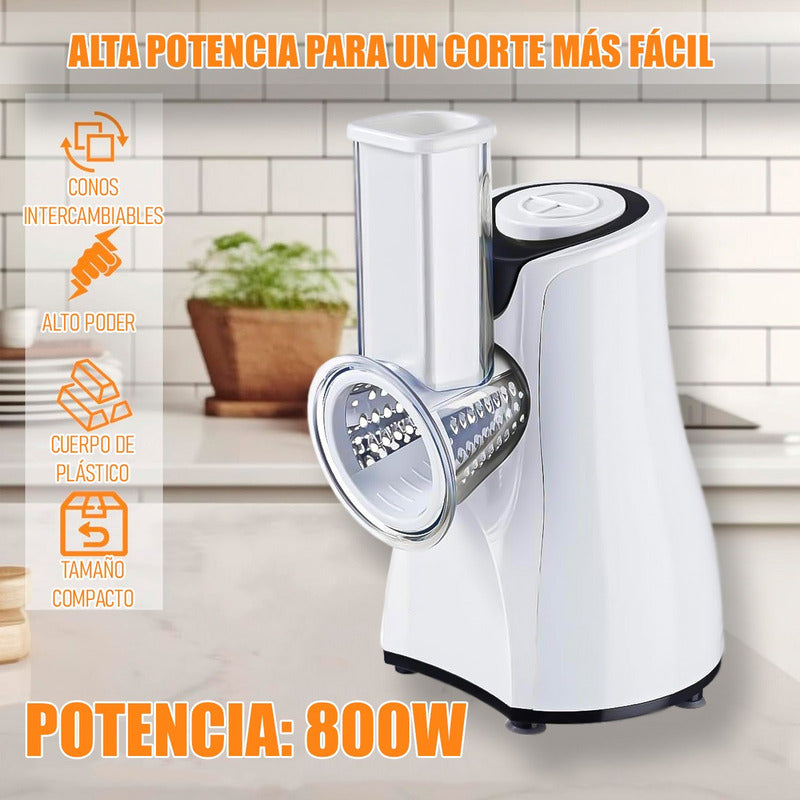 Cortadora De Vegetales Electrica Rebanador Verduras Rallador Blanco