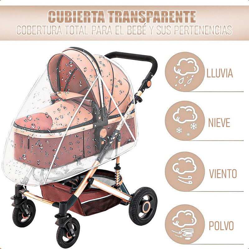 Protector De Lluvia Para Coche De Bebe Protector Coche Funda Blanco