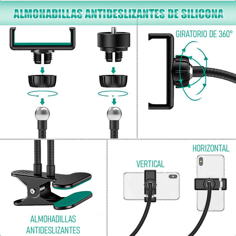 Aro De Luz Profesional Aro Led Aro Luz Tripode Aros Luz Clip Blanco