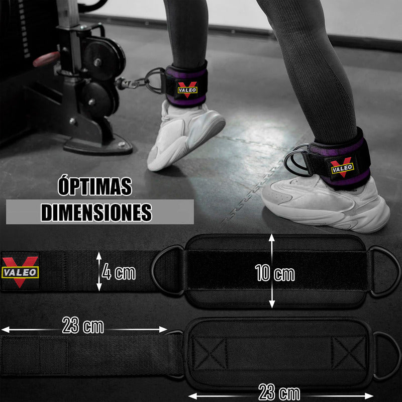 Pack X2 Tobillera Polea Tobillera Gimnasio Tobillera Gluteo Negro