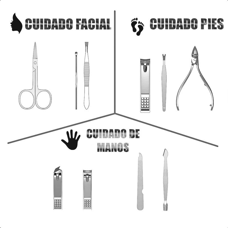 Kit De Manicura Y Pedicura Juego 10 Pcs Manicura Profesiona