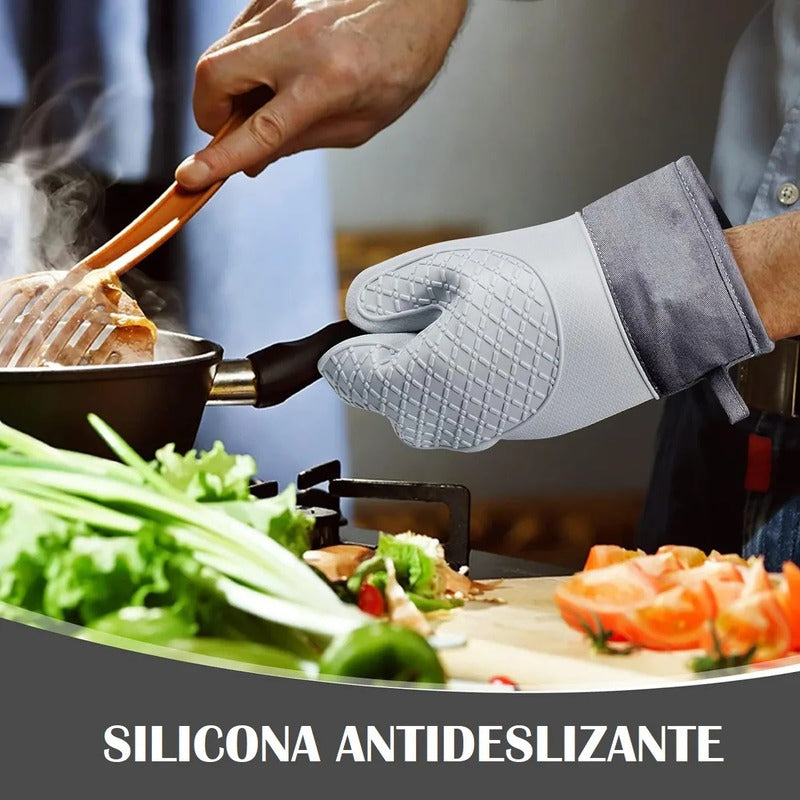 Guantes Para Horno Toma Ollas Guantes De Silicona Guante De Cocina Algodon Okshop Protector De Silicona Flexible 27 Cm Pack 2 Toma Olla Guante Silicona Manopla Turqueza/marron