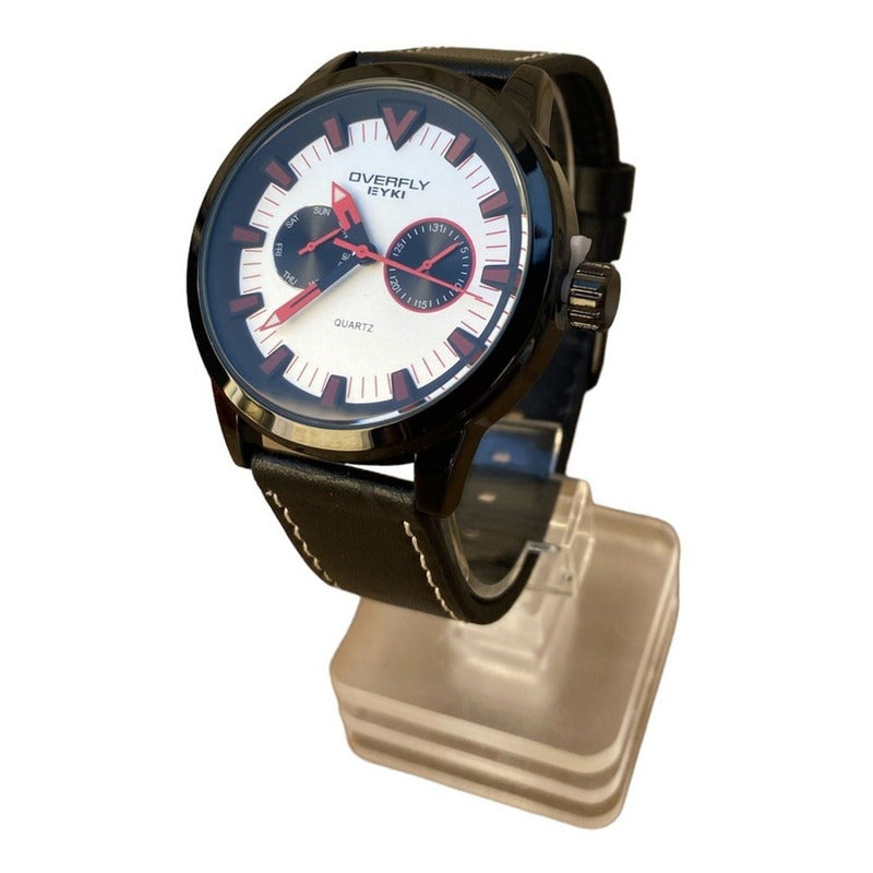 Reloj Casual De Hombre Relojes Hombre Overfly B0102 Negro Blanco