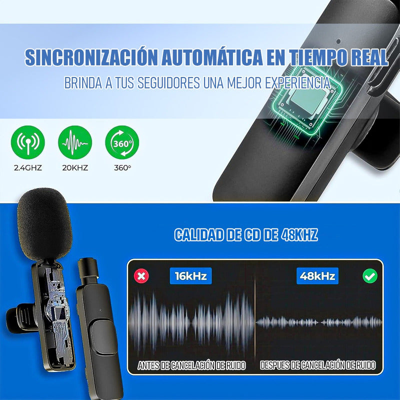 Microfono Inalambrico Microfono Celular Microfonos Lavalier Android Tipo C