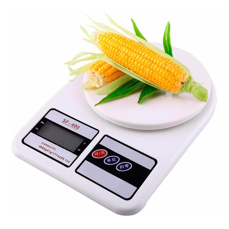 Pesa Cocina Balanza Digital Para Cocina Alimentos 10 Kg Blanco 10 Kg