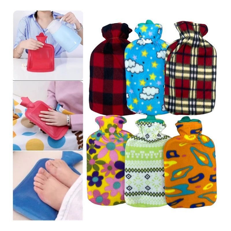 X5 Guatero Con Funda Polar Guateros De Manos Y Pies 2 Litros Variados Al Azar