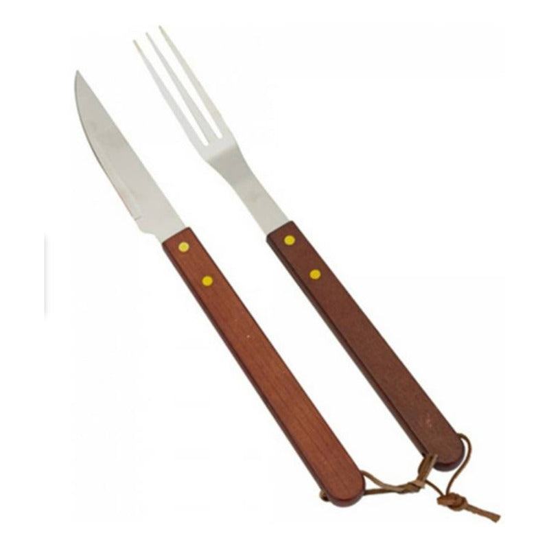 Set Parrillero Para Asado Kit Parrillero Cuchillo + Tenedor