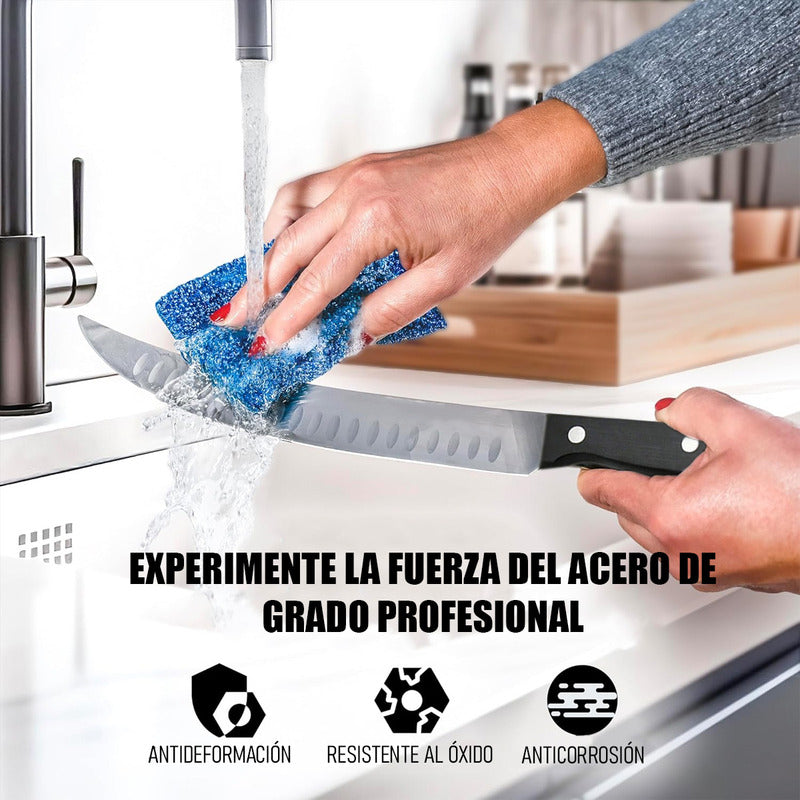 Cuchillo De Cocinero Rebanador Cuchillo Chef Profesional Negro