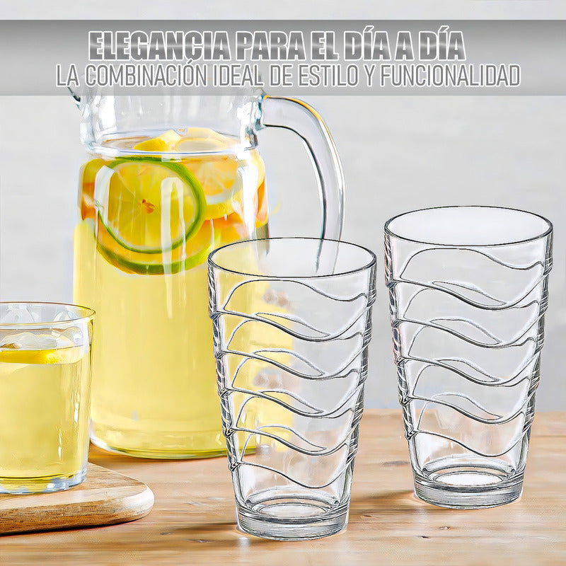 Set 6 Vasos De Vidrio Vasos Postres Set Vasos Vidrio 450ml