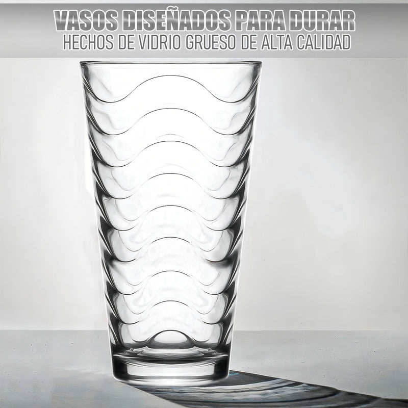 Set 6 Vasos De Vidrio Vasos Postres Set Vasos Vidrio 450ml