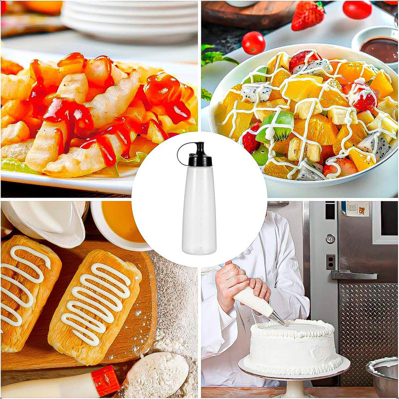 Botella De Salsa Envase Para Ketchup Pack 4 Envases Salseros Rojo