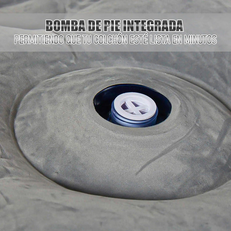 Colchón Inflable Coleman Colchon Con Inflador De Pie Doble Gris