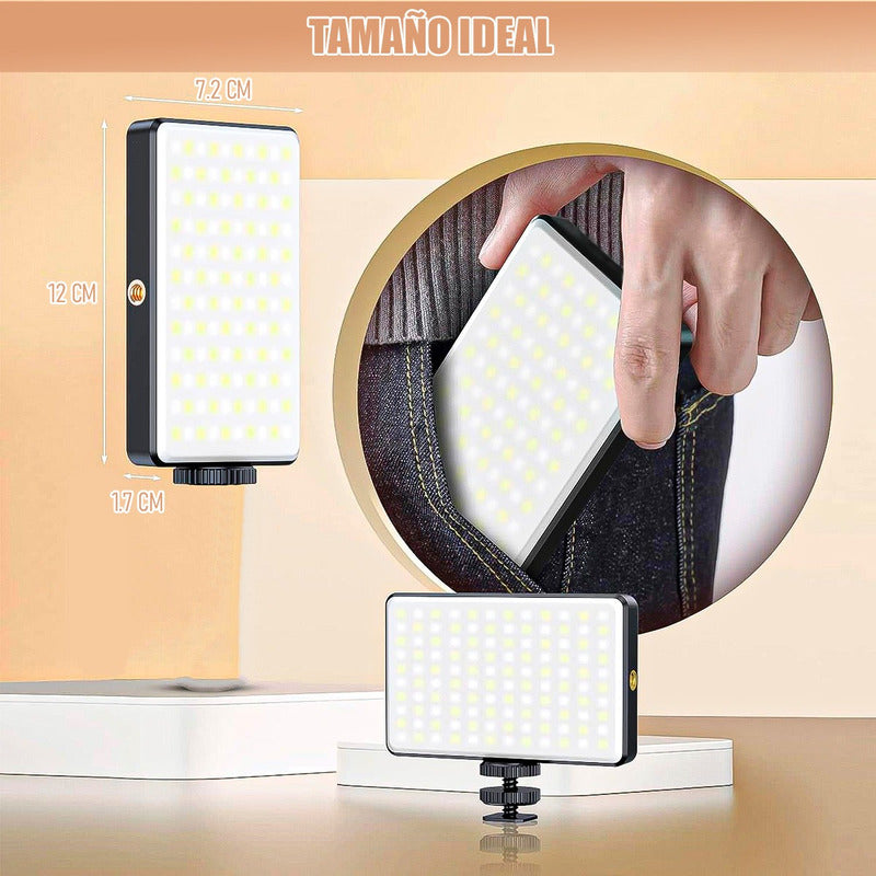 Iluminadores Camara Luz Led Recargable Luces Para Fotografia Negro Cálido/neutro/frio