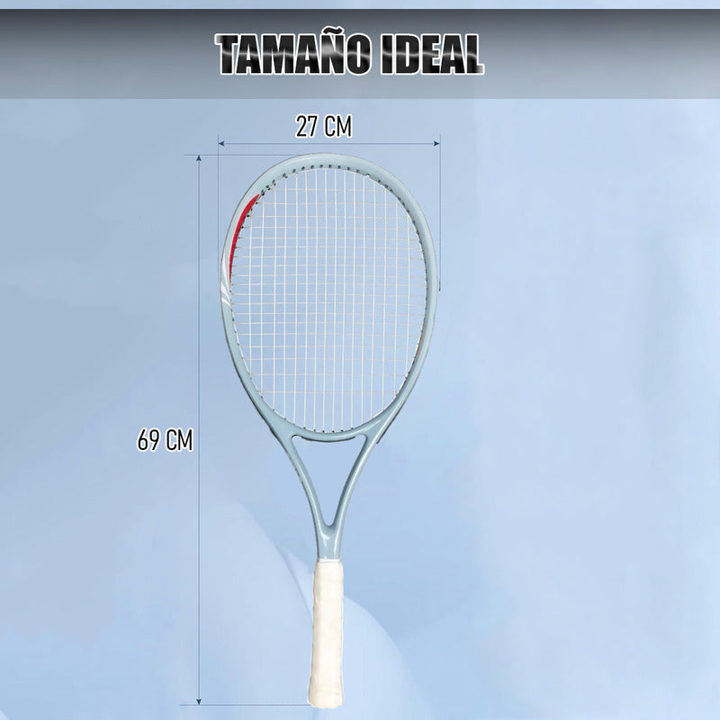 Raqueta Tenis Amateur Pack 2 Raqueta Para Adultos + Funda Azul Acero 0