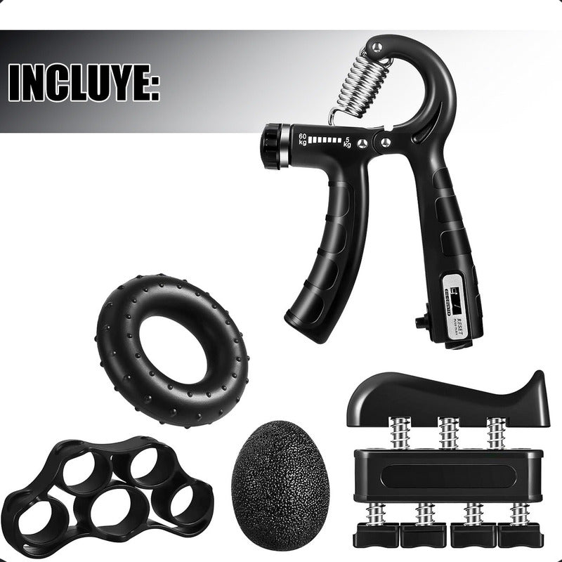 Ejercitador De Manos Fortalecedor De Manos Ajustable 5 Pcs