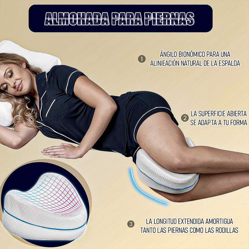 Almohada Para Piernas Almohada Viscoelastica Pack 2 Almohada Blanco