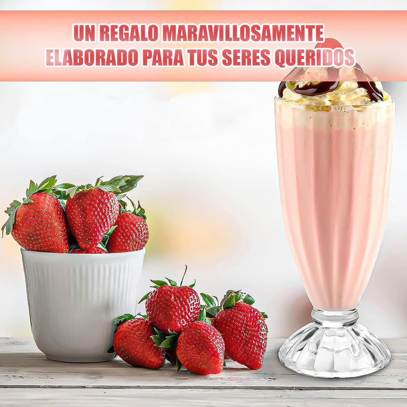 Set 6 Vasos De Vidrio Vasos De Postre Vasos De Helado 325 Ml