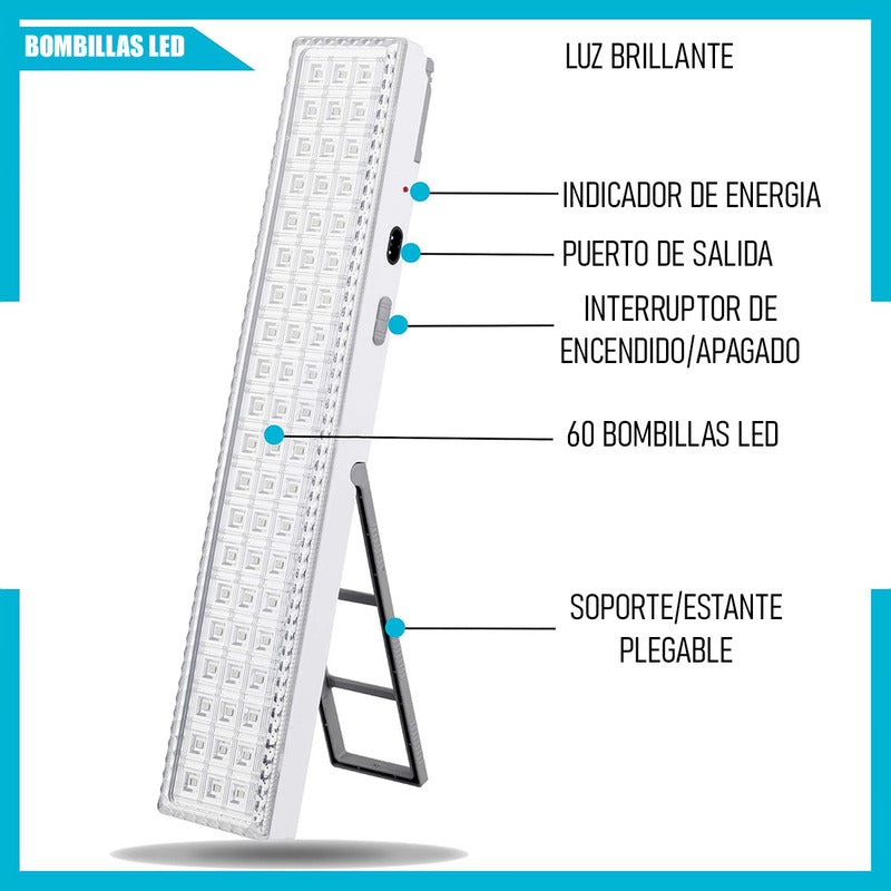 Luces De Emergencia Led Luces De Emergencia Recargable 60led